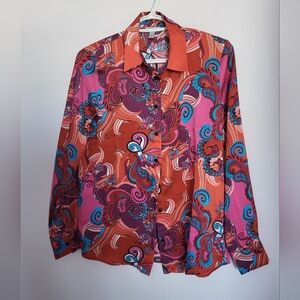 Tristan Vibrant Paisley Shirt sz XS